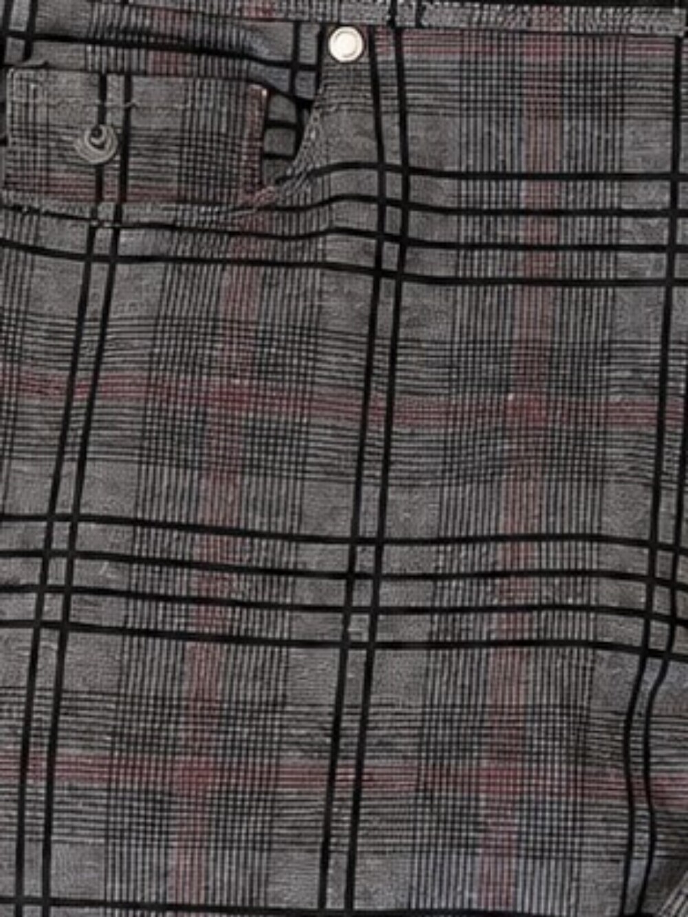 Gloria Vanderbilt Slimming Effect Plaid Pull-On Pants Gray Women's Size 14 - Picture 5 of 8